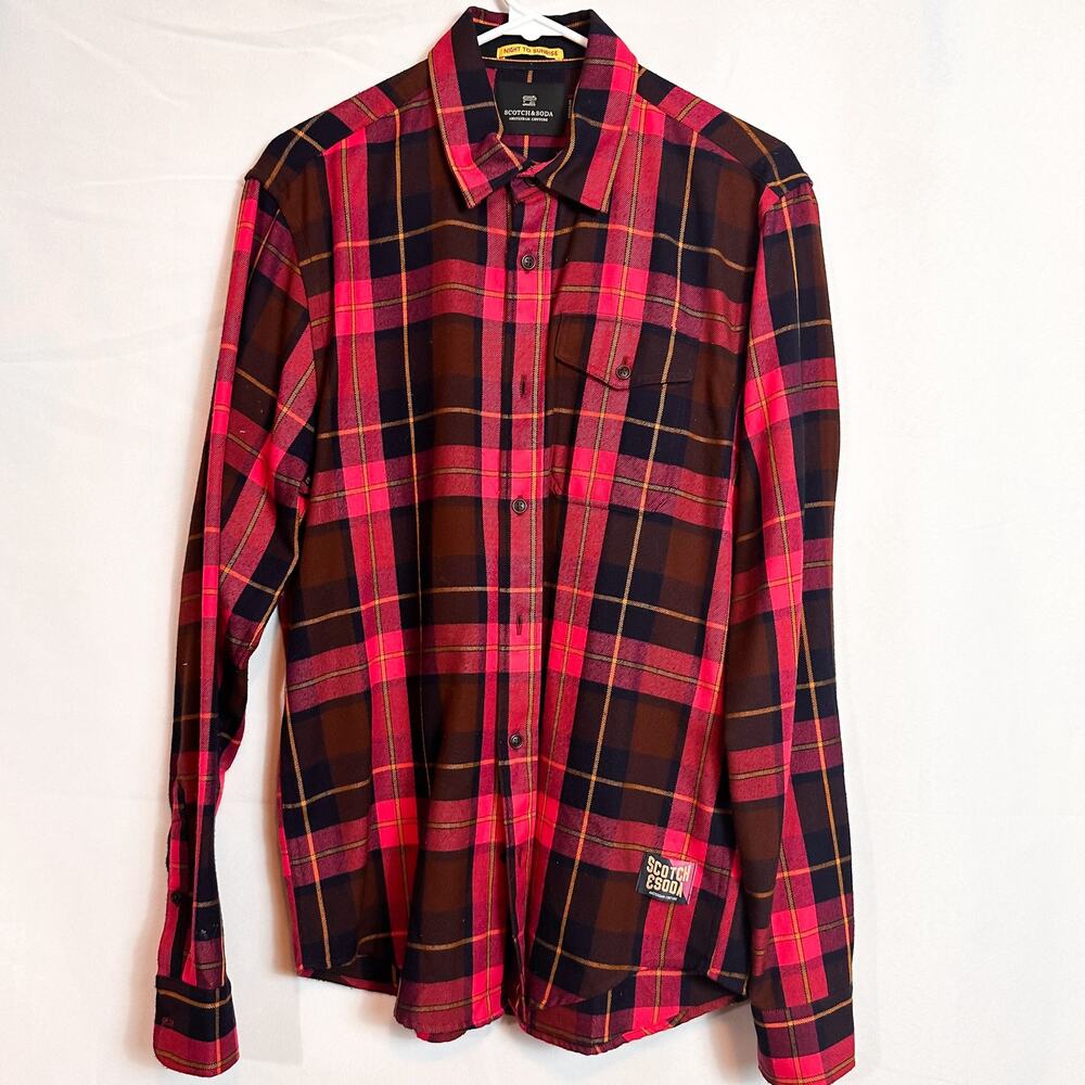 SCOTCH & SODA Pink Flannel Plaid Checks Shirt Sz. M - Picture 3 of 8